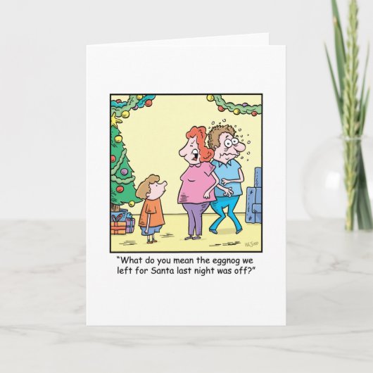 Kerst Cartoon van Eggnog Feestdagen Kaart (Voorkant)
