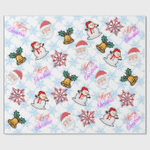 Kerst Cartoons Inpakpapier (Vlak)