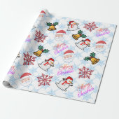 Kerst Cartoons Inpakpapier (Uitgerold)