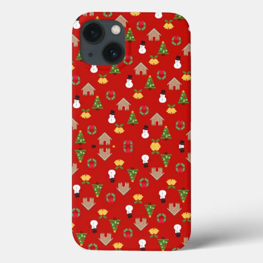 Kerst Casephone Patroon Achtergrond Cadeaus Rood Case-Mate iPhone Case (Achterkant)