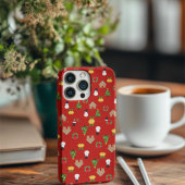 Kerst Casephone Patroon Achtergrond Cadeaus Rood Case-Mate iPhone Case
