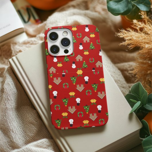 Kerst Casephone Patroon Achtergrond Cadeaus Rood Case-Mate iPhone Case