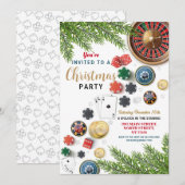 Kerst Casino Feest Feestelijke Roulette Vegas Kaart (Voorkant / Achterkant)