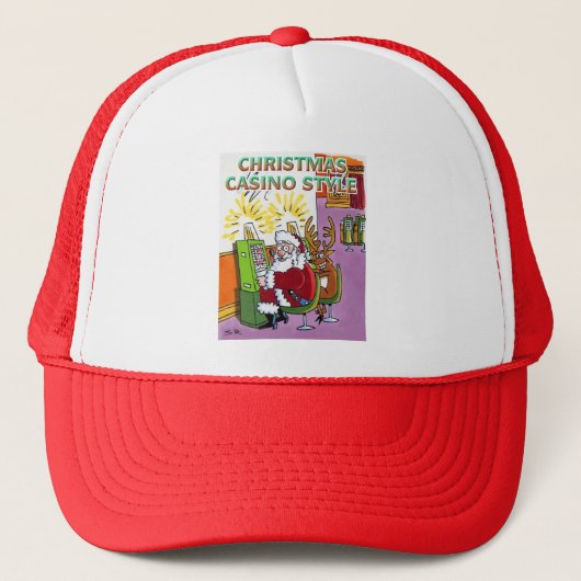 Kerst Casino Stijl trucker hoed Pet (Voorkant)