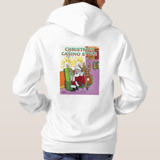 Kerst Casino Style, blanken terug Hoodie (Achterkant)