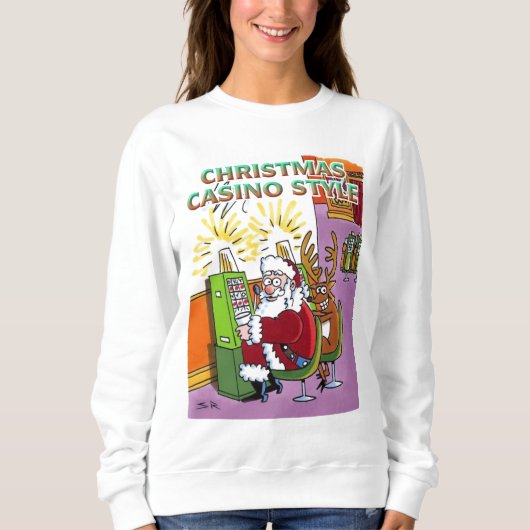 Kerst Casino Style, vrouwen met witte sweatshirt (Voorkant)