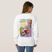Kerst Casino Style, vrouwen wit sweatshirt terug (Achterkant volledig)