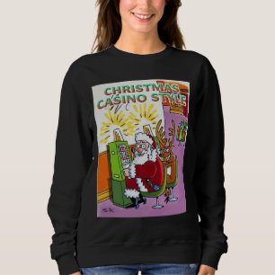 Kerst Casino Style, vrouwen zwart sweatshirt