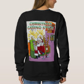 Kerst Casino Style, vrouwen zwart sweatshirt achte (Achterkant)