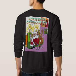 Kerst Casino Style, zwart sweatshirt achterzijde