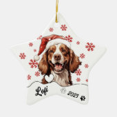 Kerst Cavalier Charles Dog gepersonaliseerd Keramisch Ornament (Voorkant)