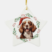 Kerst Cavalier Charles Dog gepersonaliseerd Keramisch Ornament (Achterkant)
