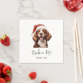 Kerst Cavalier Charles Dog gepersonaliseerd Servet (Insitu)