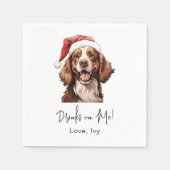 Kerst Cavalier Charles Dog gepersonaliseerd Servet (Voorkant)