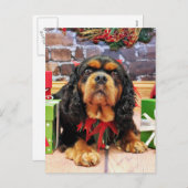 Kerst - Cavalier King Charles Spaniel SweetPea Feestdagenkaart (Voorkant / Achterkant)