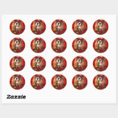Kerst Cavalier Spaniel Stickers (Vel)
