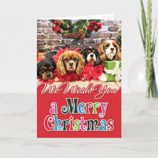 Kerst - Cavalier - Sweet Pea, Lily, Roos Poppy Feestdagen Kaart (Voorkant)