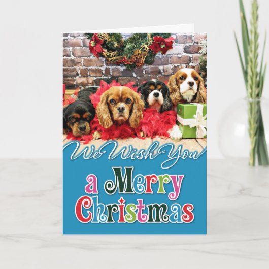 Kerst - Cavalier - Sweet Pea, Lily, Roos Poppy Feestdagen Kaart (Voorkant)