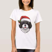 Kerst Cavapoo Cavoodle T-shirt - Zwart & Wit (Voorkant)