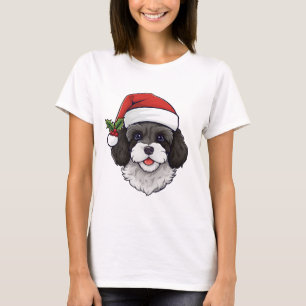 Kerst Cavapoo Cavoodle T-shirt - Zwart & Wit