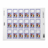 Kerst Cavia Cadeau Labels (glad haar) (Full Sheet)