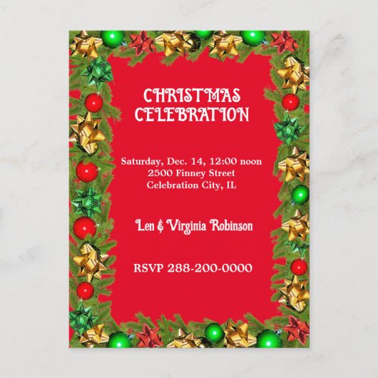 Kerst Celebration samenkomst Briefkaart (Voorkant)