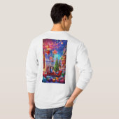 Kerst Celebration T-shirt met een Splash of Color (Achterkant volledig)