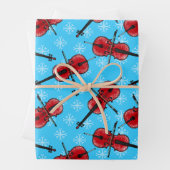 Kerst Cello Cellist Muzikant Patroon Inpakpapier Vel (In situ)