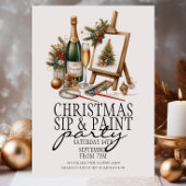 Kerst Champagne Sip en Paint Art Party Kaart