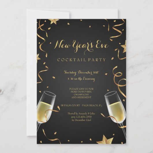 Kerst Champagne Uitnodiging (Voorkant)