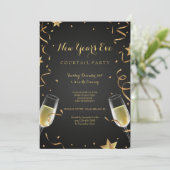 Kerst Champagne Uitnodiging (Staand voorkant)