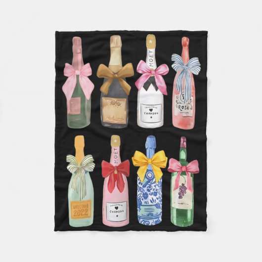 Kerst Champagnet Koel Gl Coquette Fles Fleece Deken (Voorkant)