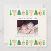 Kerst Chanoeka Chrismukkah Square Vakantie Kaart (Voorkant)