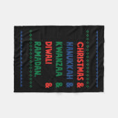 Kerst Chanoeka Kwanzaa Diwali Ramadan Funny Ug Fleece Deken (Voorkant (Horizontaal))