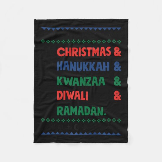 Kerst Chanoeka Kwanzaa Diwali Ramadan Funny Ug Fleece Deken (Voorkant)