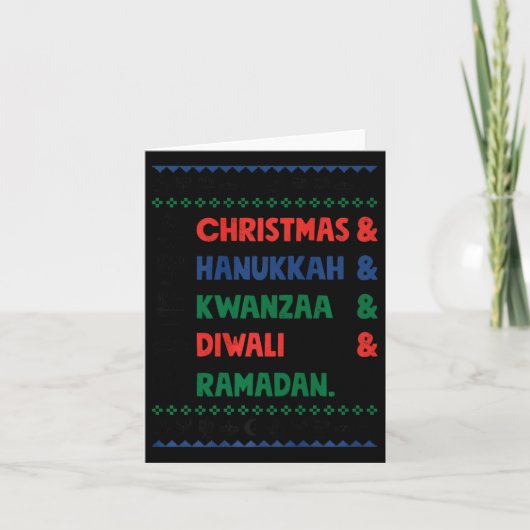 Kerst Chanoeka Kwanzaa Diwali Ramadan Funny Ug Kaart (Voorkant)