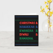Kerst Chanoeka Kwanzaa Diwali Ramadan Funny Ug Kaart (Gele Bloem)