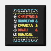 Kerst Chanoeka Kwanzaa Diwali Ramadan Funny Ug Magneet (Voorkant)