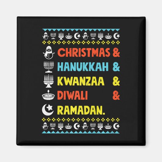 Kerst Chanoeka Kwanzaa Diwali Ramadan Funny Ug Magneet (Voorkant)