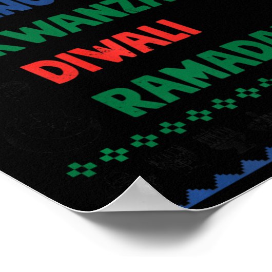 Kerst Chanoeka Kwanzaa Diwali Ramadan Funny Ug Poster (Hoek)
