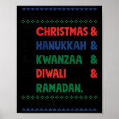 Kerst Chanoeka Kwanzaa Diwali Ramadan Funny Ug Poster (Voorkant)