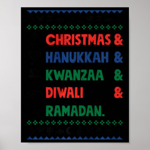 Kerst Chanoeka Kwanzaa Diwali Ramadan Funny Ug Poster