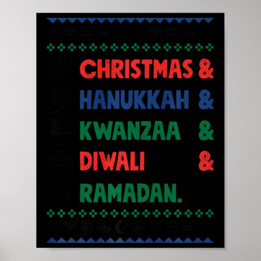 Kerst Chanoeka Kwanzaa Diwali Ramadan Funny Ug Poster (Voorkant)
