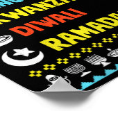 Kerst Chanoeka Kwanzaa Diwali Ramadan Funny Ug Poster (Hoek)