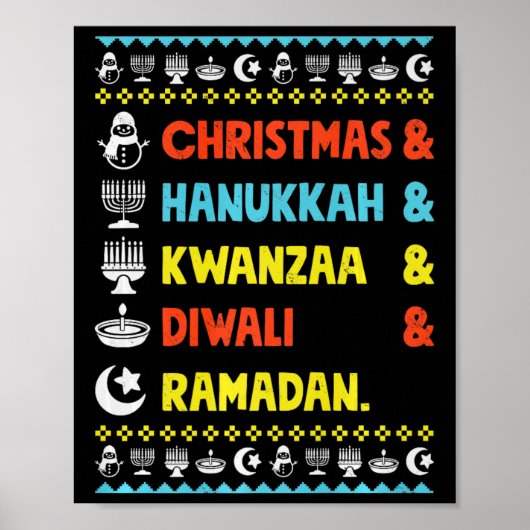 Kerst Chanoeka Kwanzaa Diwali Ramadan Funny Ug Poster (Voorkant)