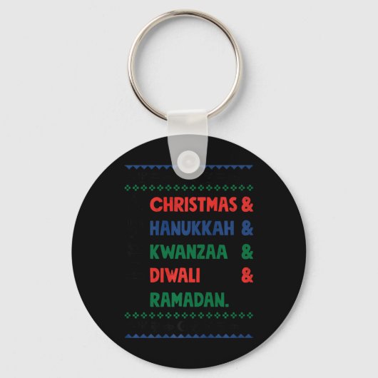 Kerst Chanoeka Kwanzaa Diwali Ramadan Funny Ug Sleutelhanger (Voorkant)