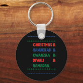 Kerst Chanoeka Kwanzaa Diwali Ramadan Funny Ug Sleutelhanger (Voorkant)