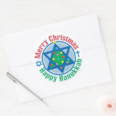 kerst-Chanoeka Ronde Sticker (Envelop)
