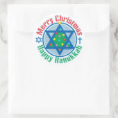 kerst-Chanoeka Ronde Sticker (Tas)