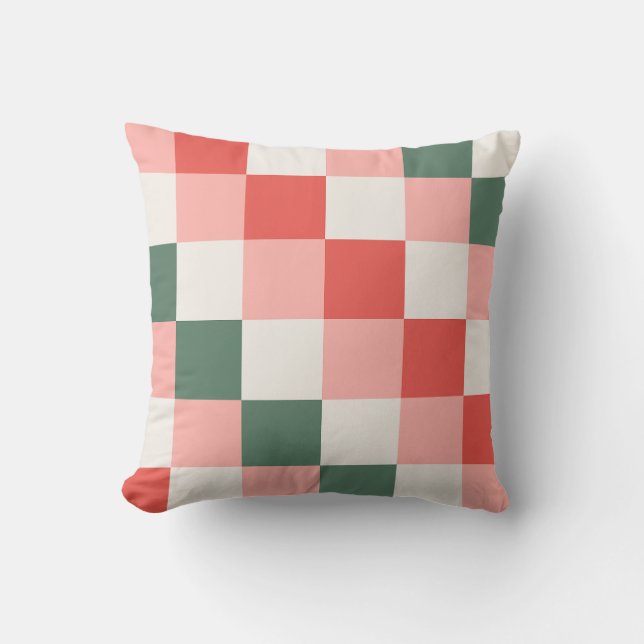 Kerst Checkboard Feestelijke Patroon Ontwerp Kussen (Voorkant)